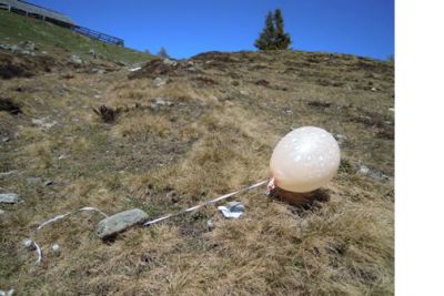 Gasloftballon bei der Fronstadler Alm gelandet